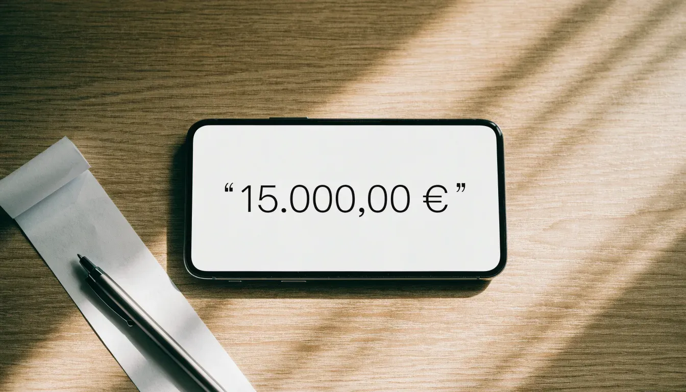 Un foglio di concessione in carta con un timbro rosso, appoggiato su una scrivania di legno accanto a una penna