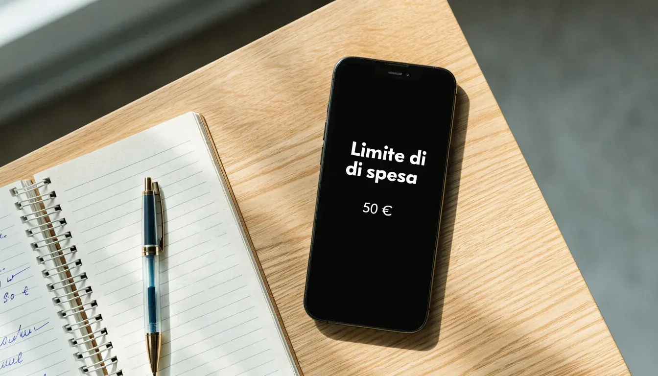 Un foglio di concessione in carta con un timbro rosso, appoggiato su una scrivania di legno accanto a una penna