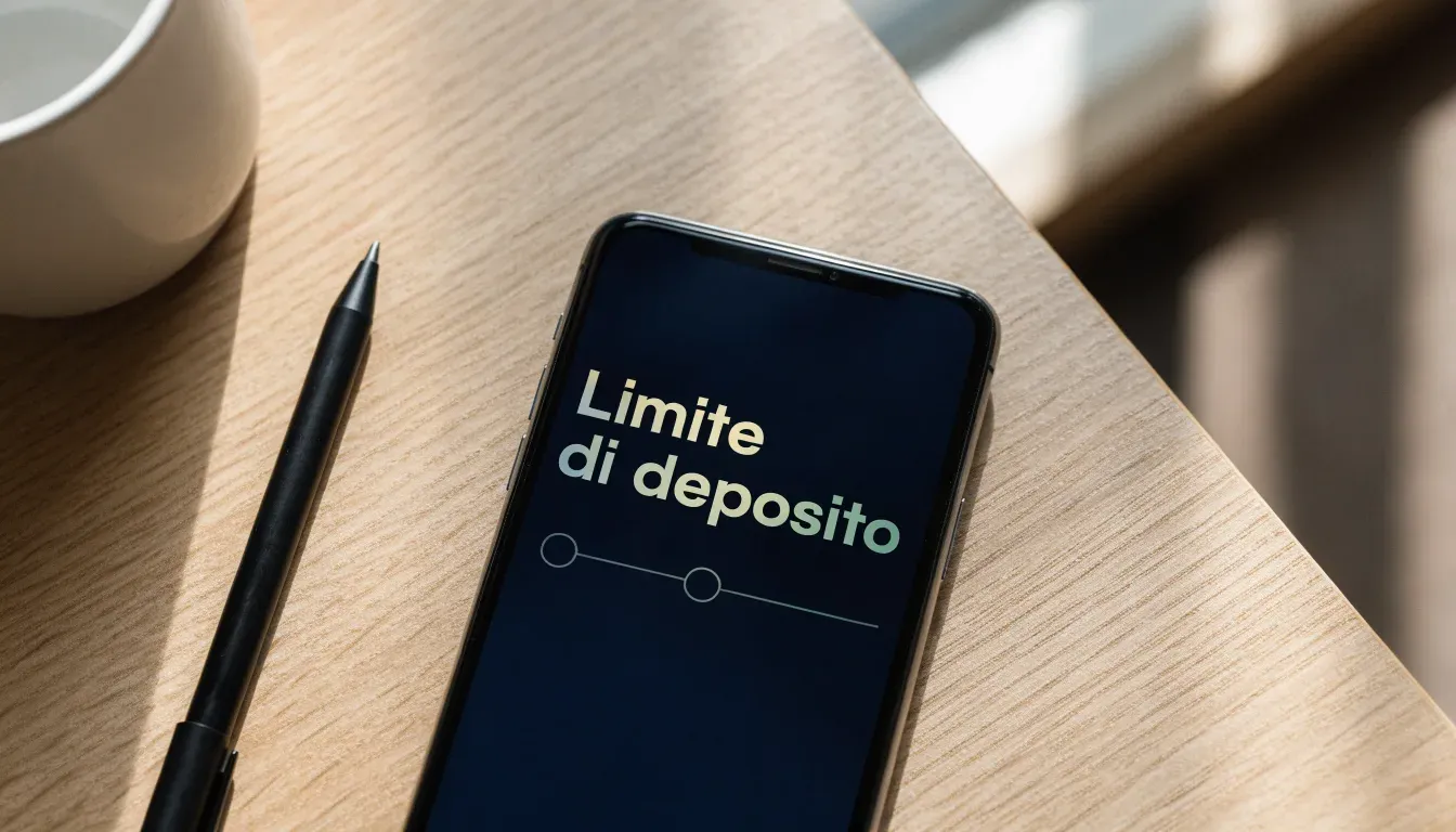 Un foglio di concessione in carta con un timbro rosso, appoggiato su una scrivania di legno accanto a una penna