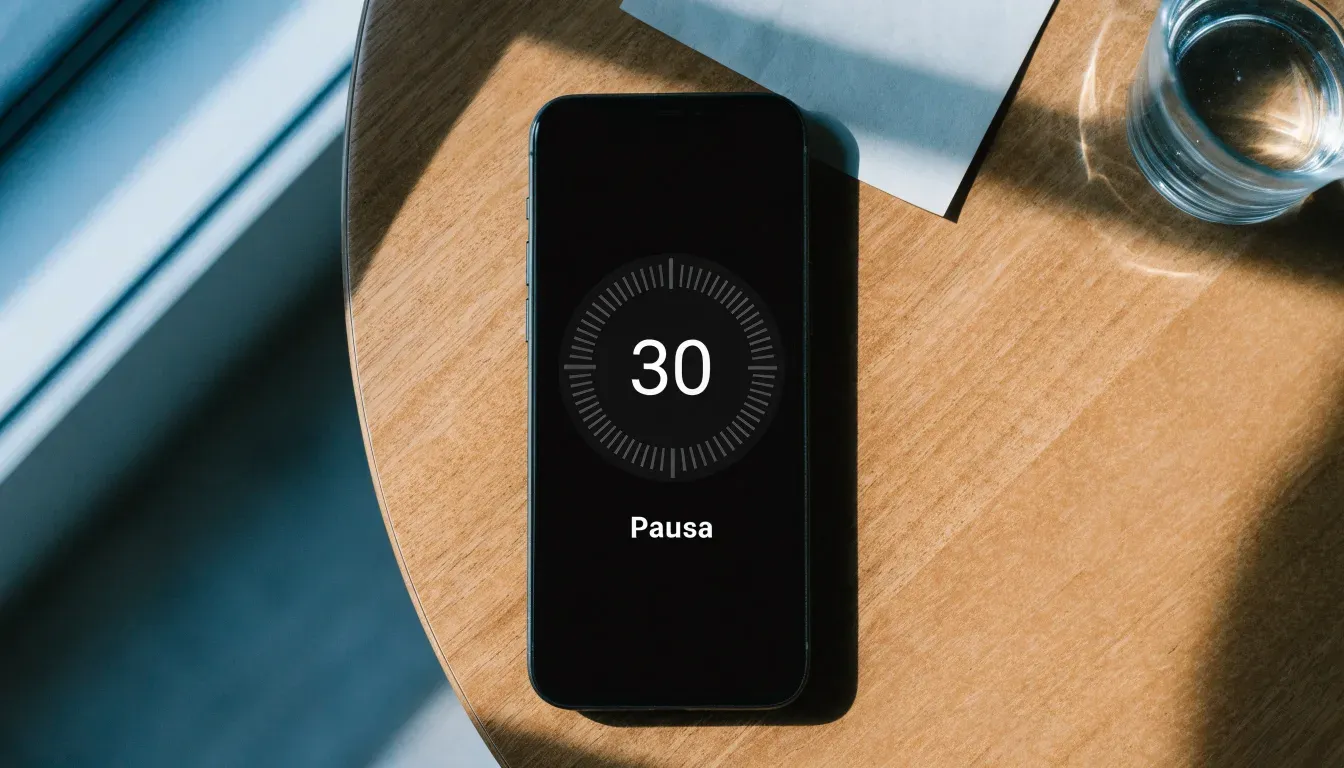 Un documento di identità appoggiato accanto a uno smartphone con un timer sullo schermo, su un tavolo da cucina