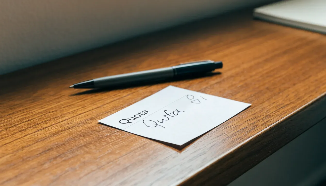 Un foglio di concessione in carta con un timbro rosso, appoggiato su una scrivania di legno accanto a una penna