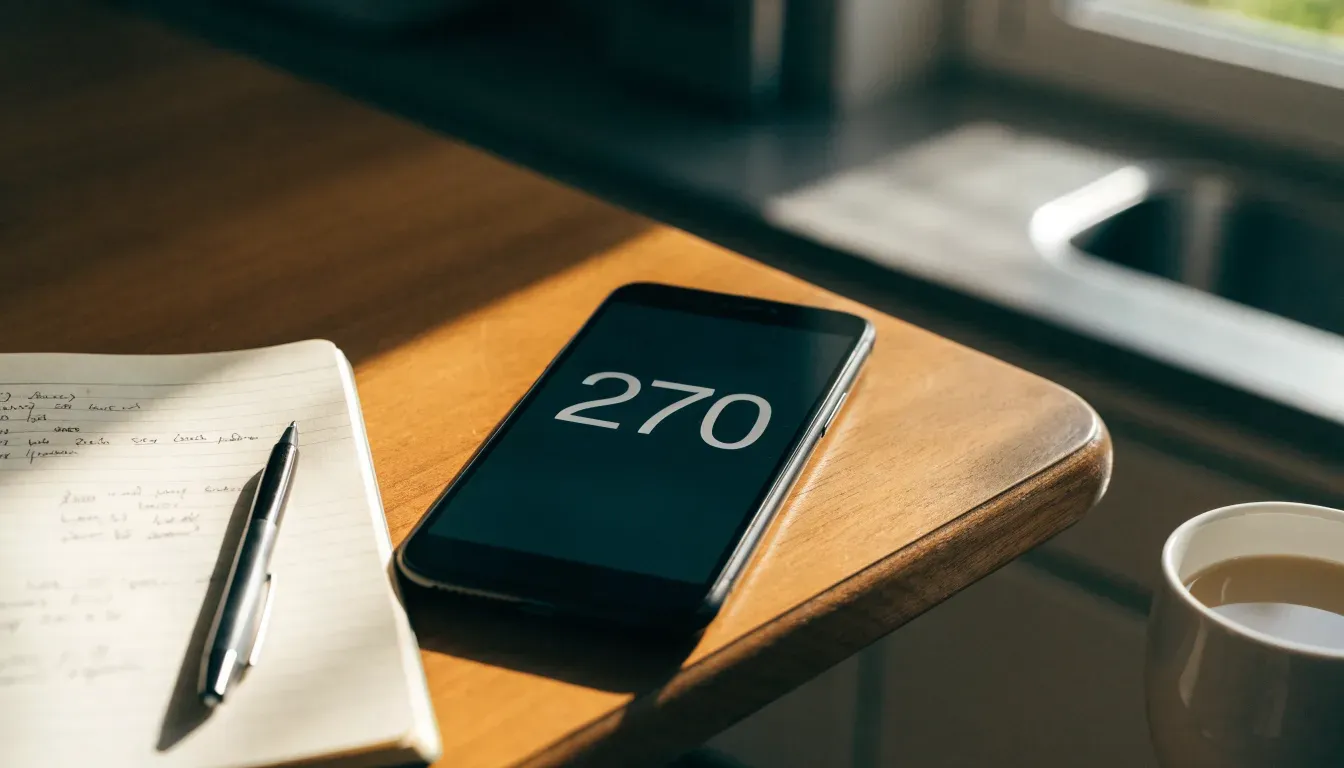 Un documento di identità appoggiato accanto a uno smartphone con un timer sullo schermo, su un tavolo da cucina